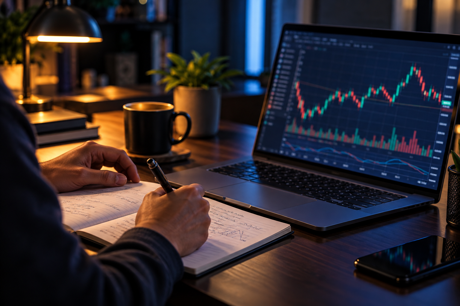 Imej contoh latihan membaca carta dan menyemak trade